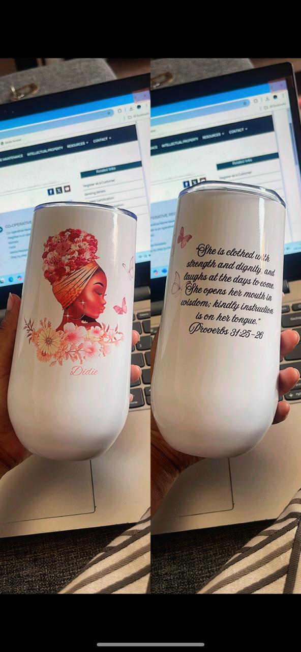 6oz Tumbler with bible verse/text
