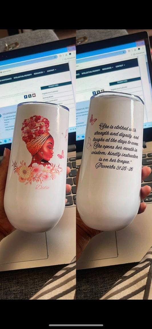 6oz Tumbler with bible verse/text